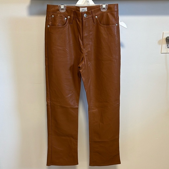 J. Crew Pants - J. Crew high-rise slim demi boot faux leather pant.